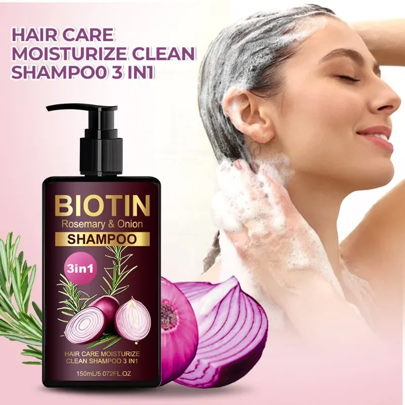 Hair Care Natural Ingredients - Shampoo BIOTIN de alecrim e cebola