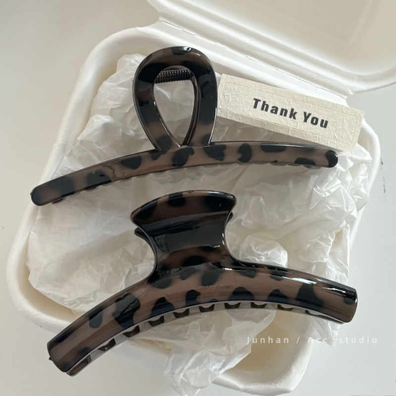 Hair Clip Claw Large - Grande Leopard Print Clip, simples Disco