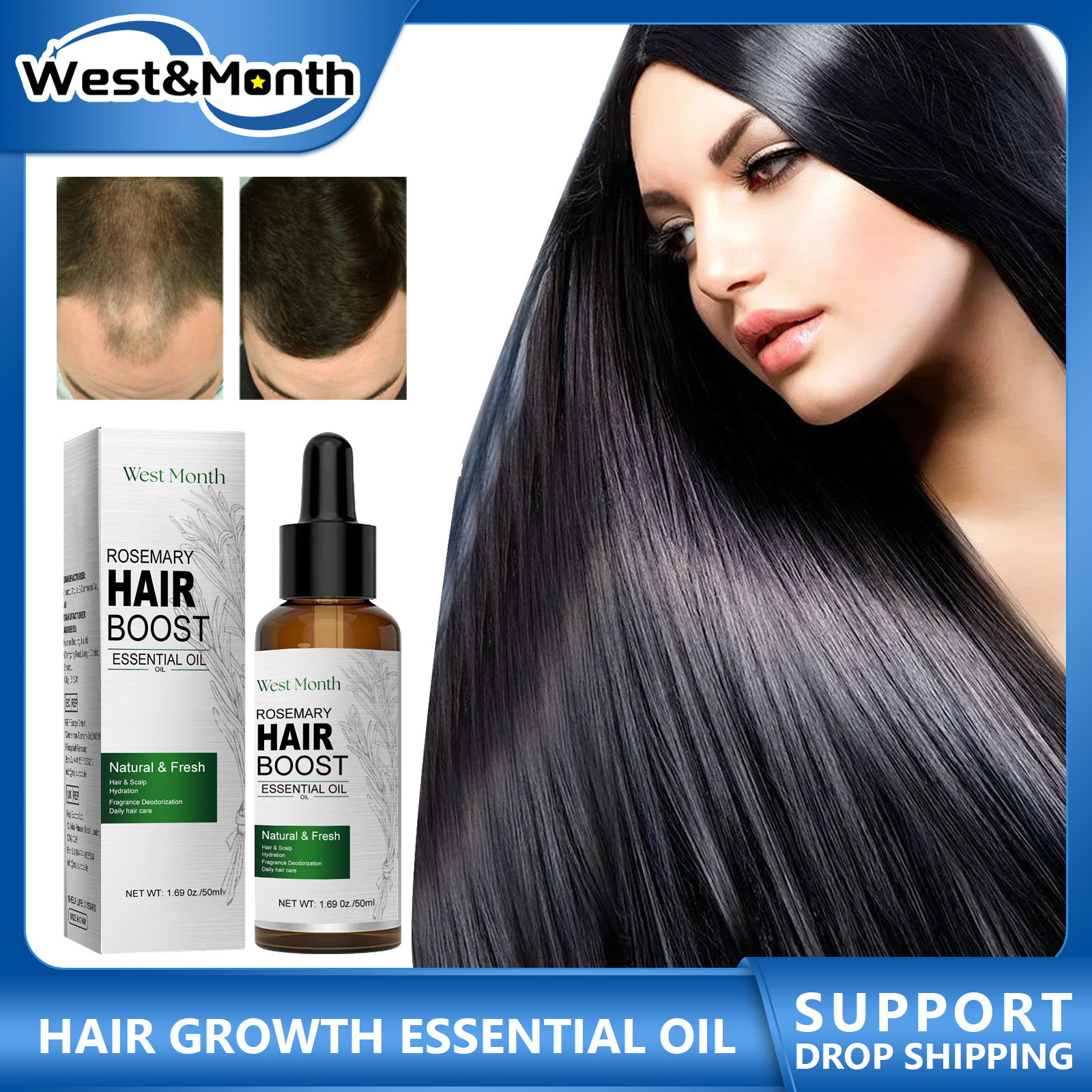Rosemary Hair Oil - Óleo essencial para o crescimento do