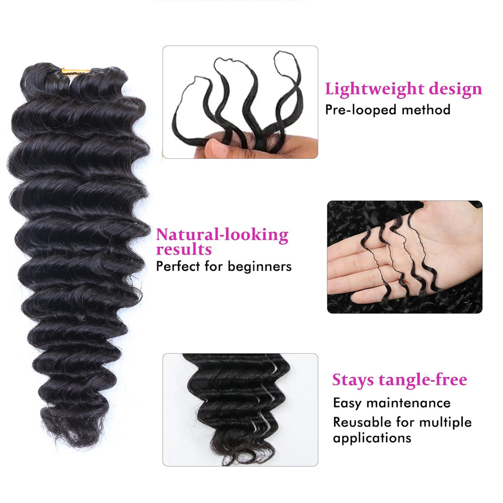 Extensões de cabelo humano com - Crochet Braiding Hair avaliação e preço