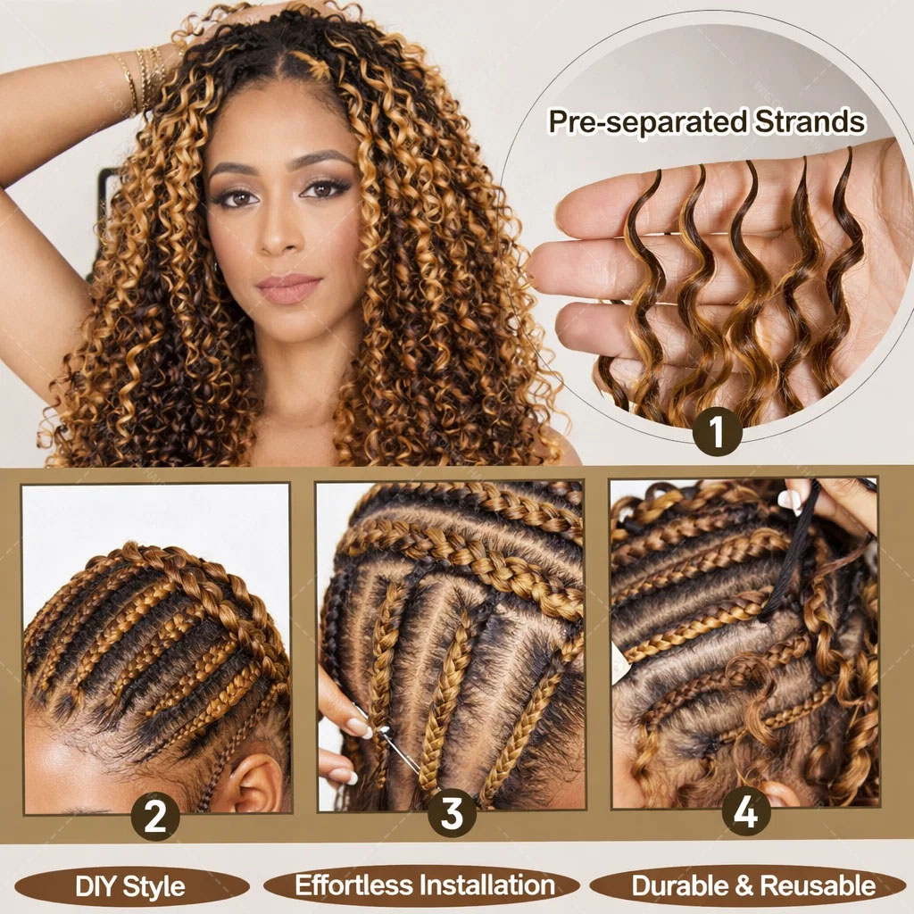 Cabelo Cacheado Birmanês P427  - Crochet Braiding Hair avaliação e preço
