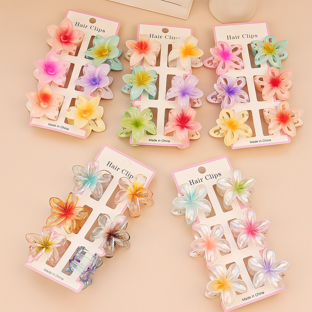 6 pçs moda colorida transparen - Hair Clip Claw Large avaliação e preço