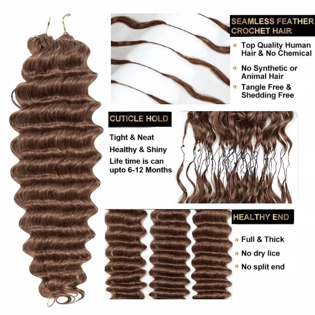 Smilegirl Cabelo Humano Cachea - Crochet Braiding Hair avaliação e preço